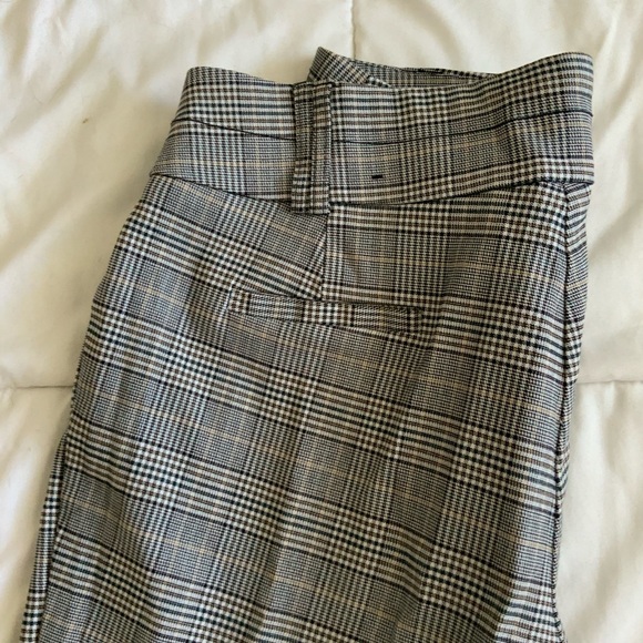 High Rise Trousers Plaid Flare Pants Gray XL 14 - Picture 4 of 5